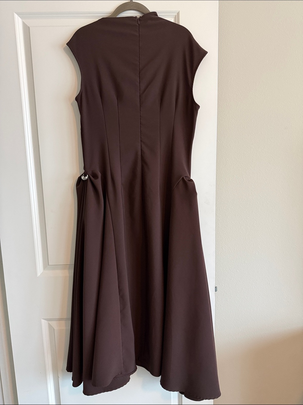 Commense Asymmetrical Neck Cap Sleeve Maxi Dress - Picture 12 of 13